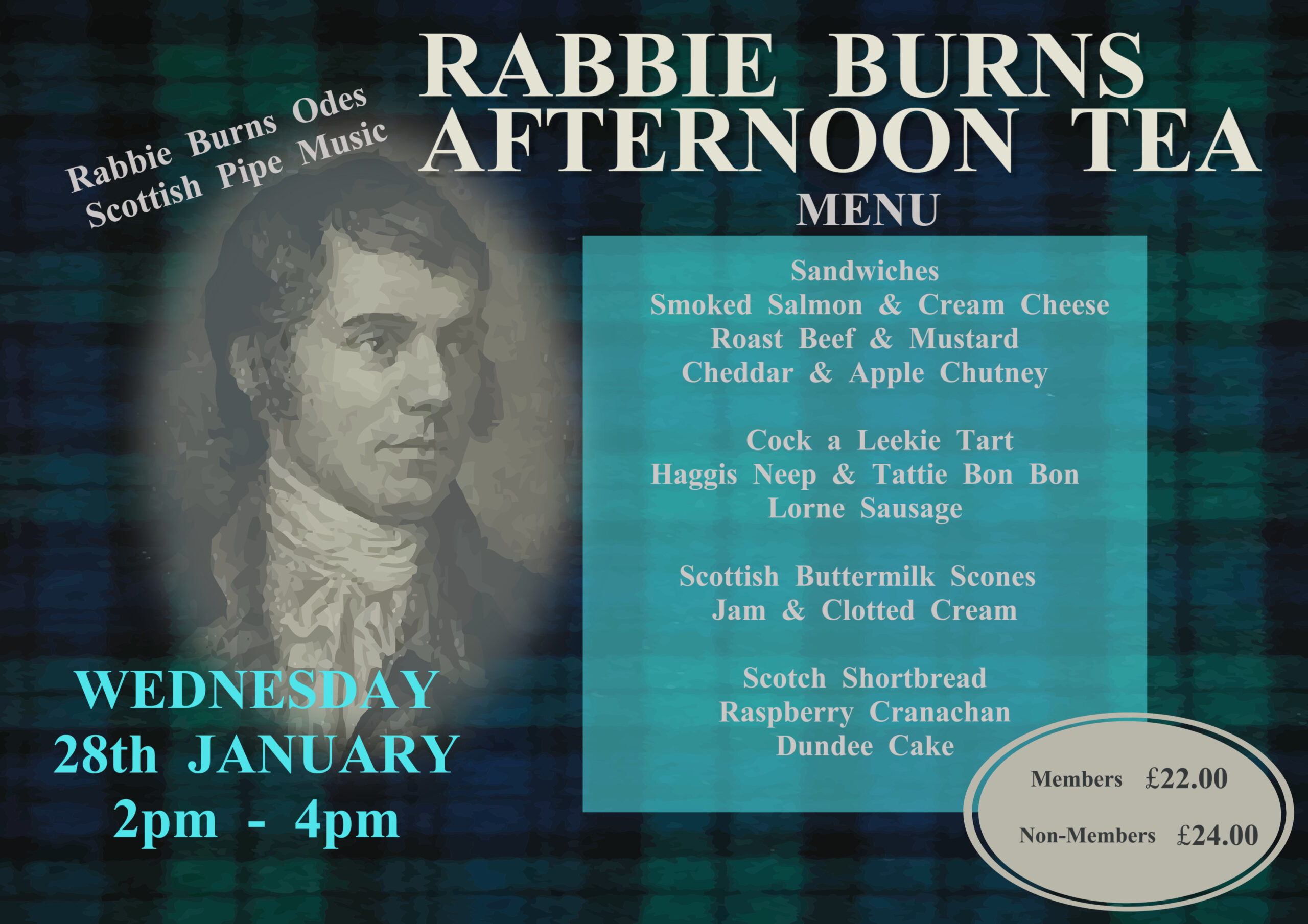 Wednesday 28th January – Rabbie Burns Afternoon Tea