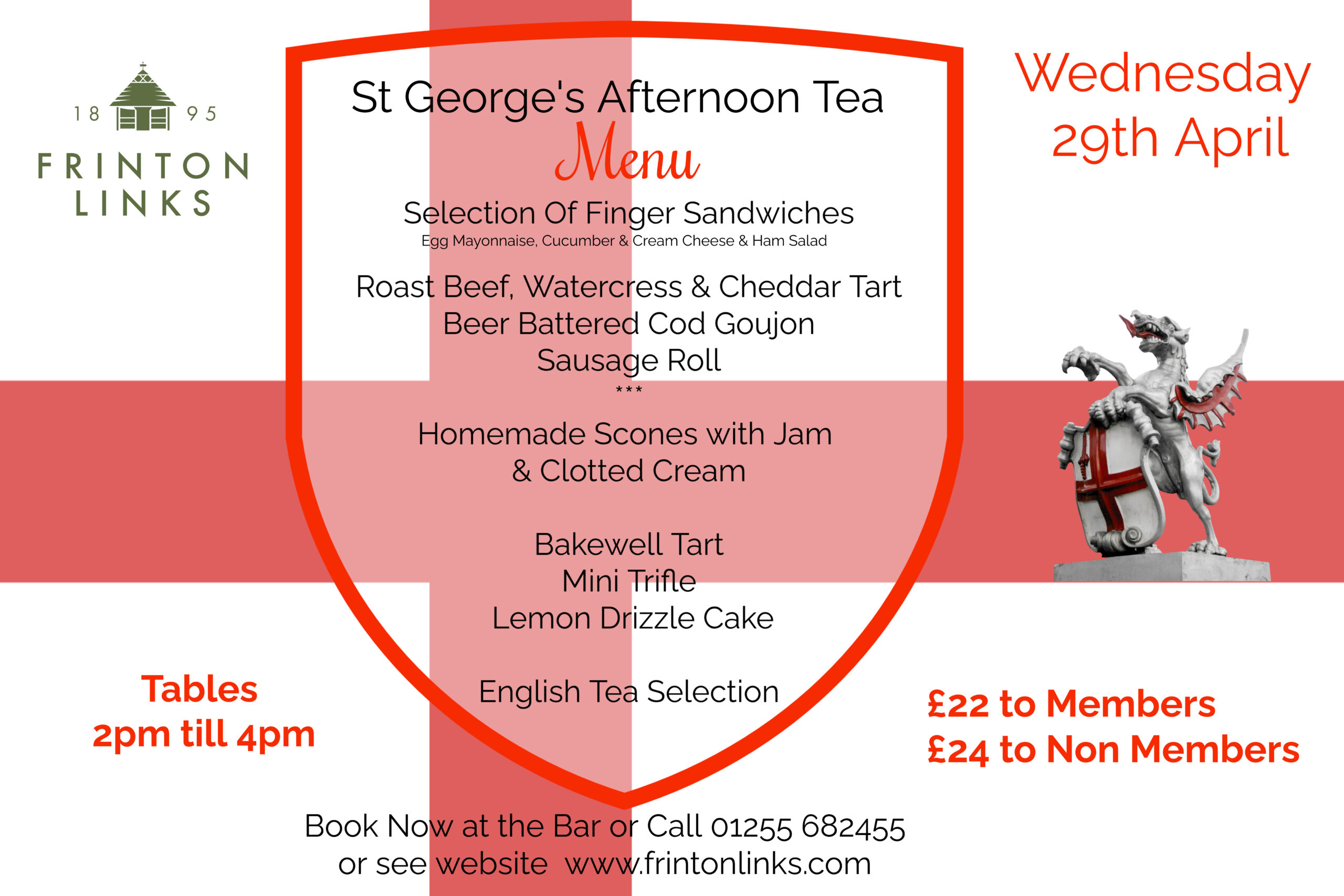 Wednesday 29th April – St George’s Afternoon Tea
