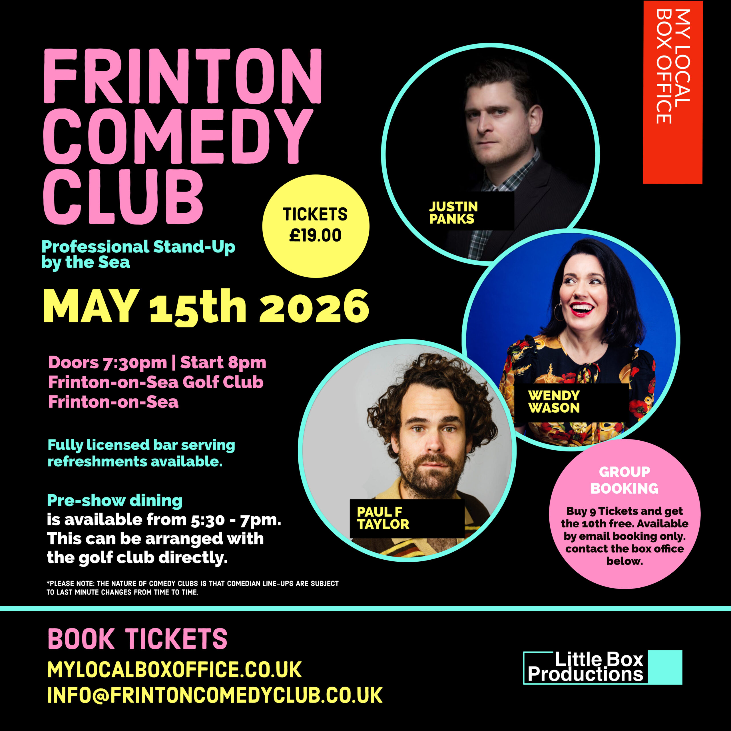 Friday 15th May – Comedy Night