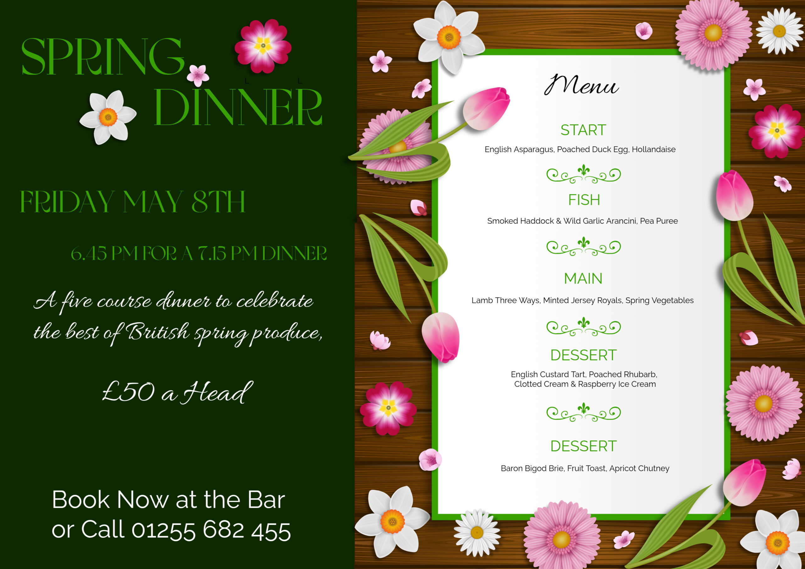 Friday 8th May – Spring Dinner