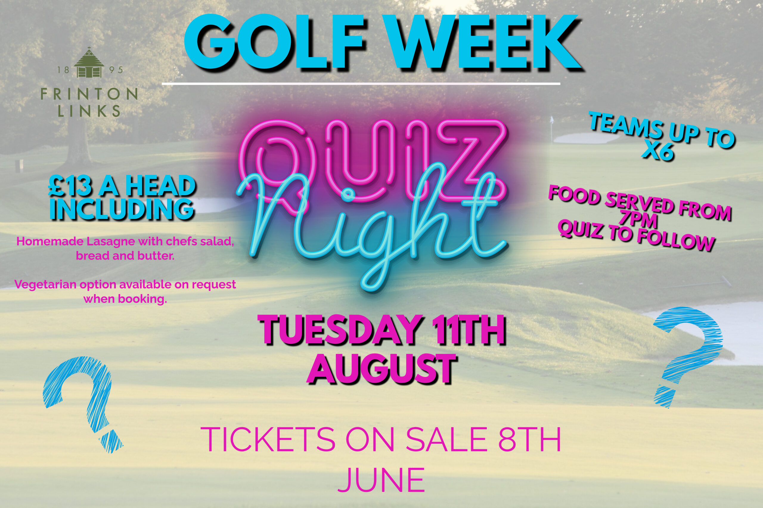Tuesday 11th August – Quiz Night