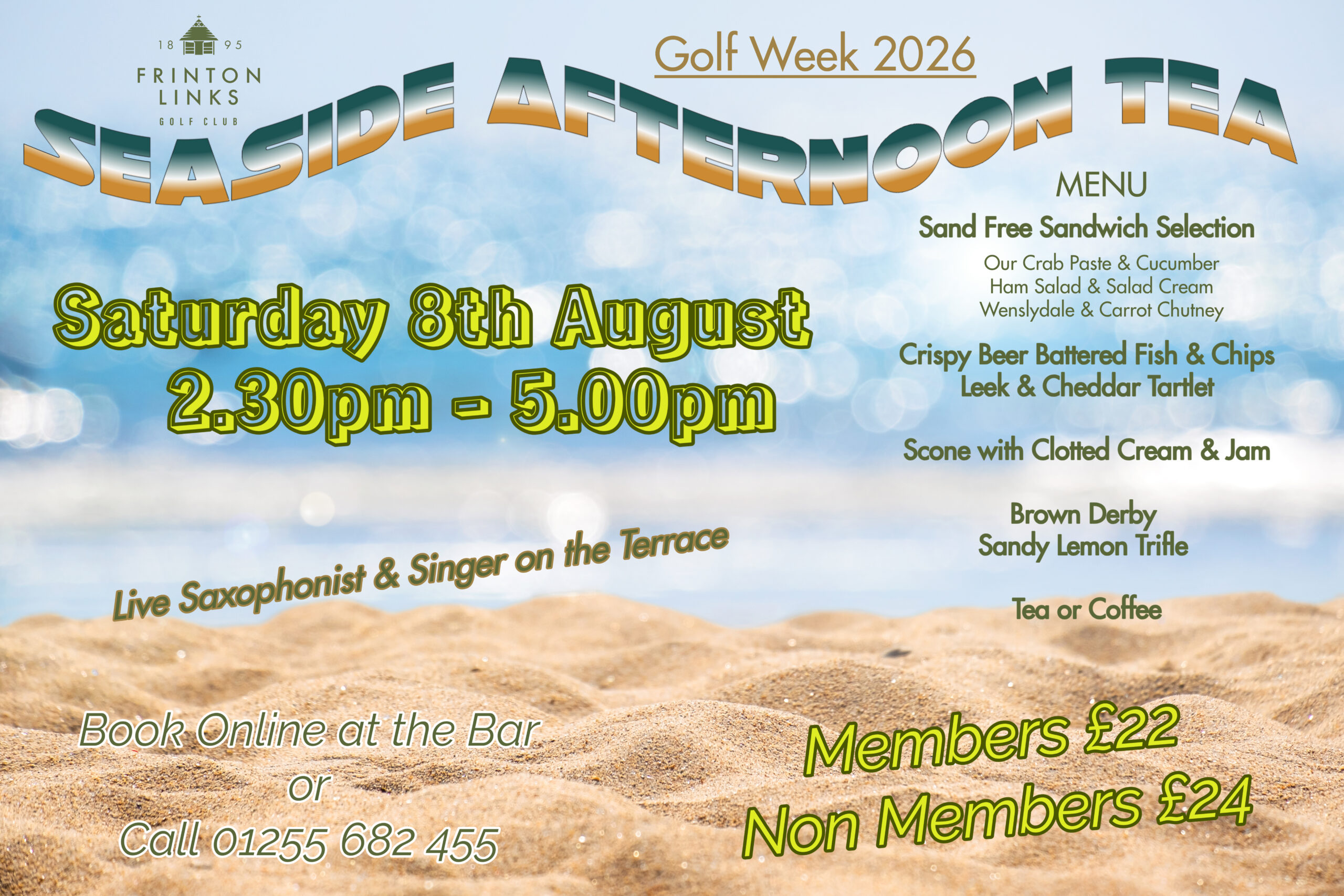 Saturday 8th August – Seaside Afternoon Tea