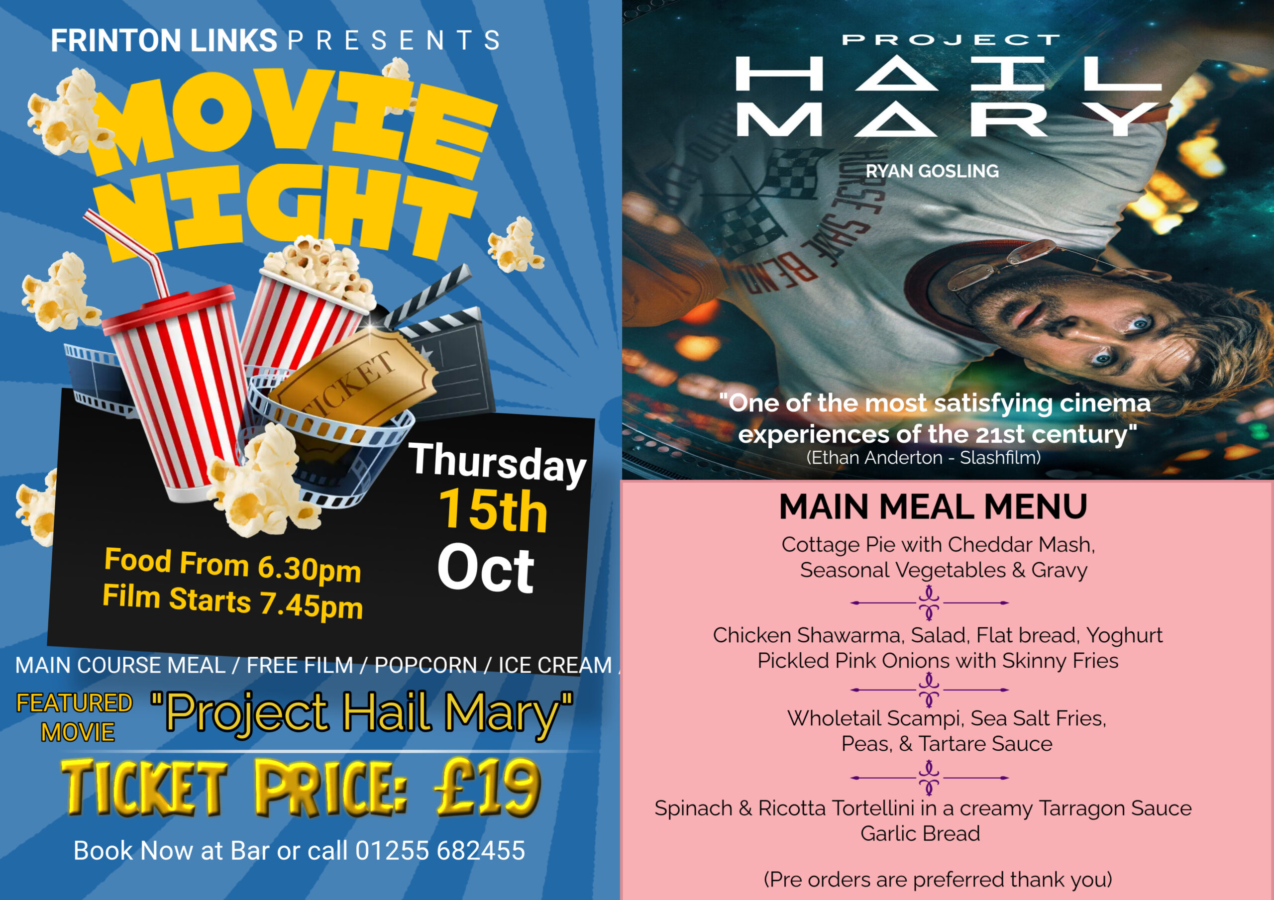 Thursday 15th October – Movie Night