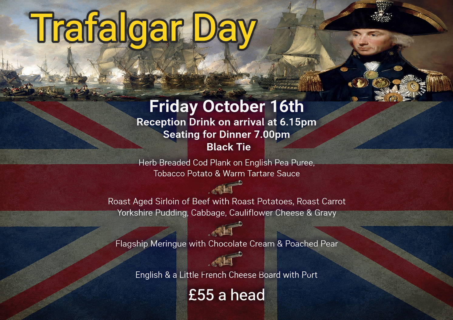 Friday 16th October – Trafalgar Day Dinner